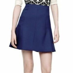 J. Crew Women Navy Blue Mini Flared Flounce Structured Skirt Size 2